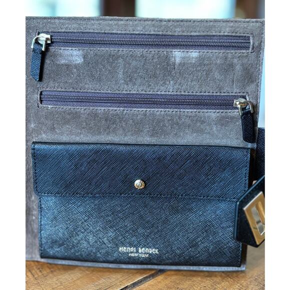 Henri Bendel West 57th Jewelry Book Black Leather Brown Suede - Picture 7 of 10